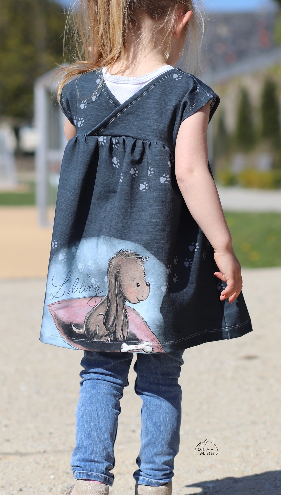 Jersey-Stoff "Liebling #jeans girl" (1Panel/ ca.0,65 m)