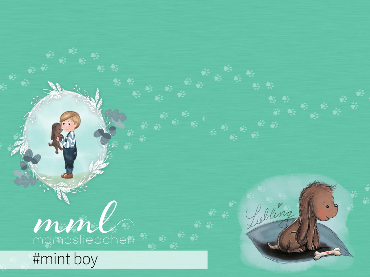 Jersey-Stoff "Liebling #mint boy" (1Panel/ ca.0,65 m)
