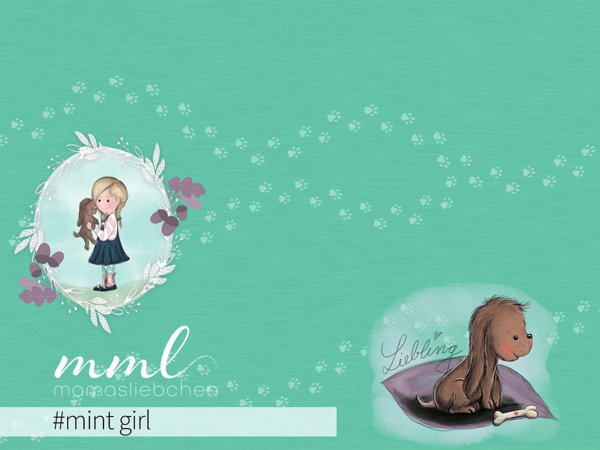 Jersey-Stoff "Liebling #mint girl" (1Panel/ ca.0,65 m)