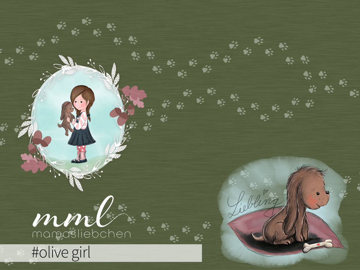 Jersey-Stoff "Liebling #olive girl" (1Panel/ ca.0,65 m)