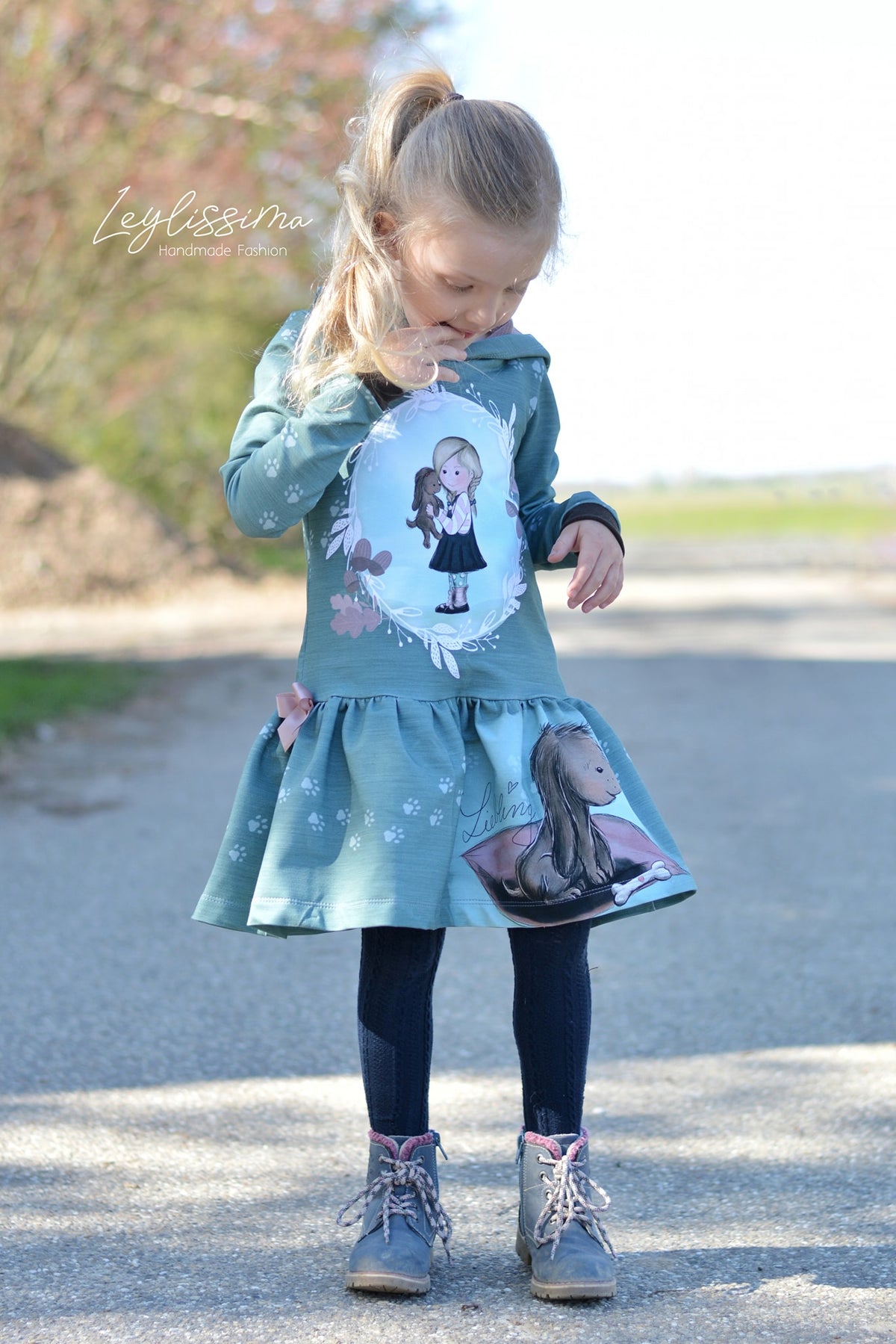 Jersey-Stoff "Liebling #sage girl" (1Panel/ ca.0,65 m)