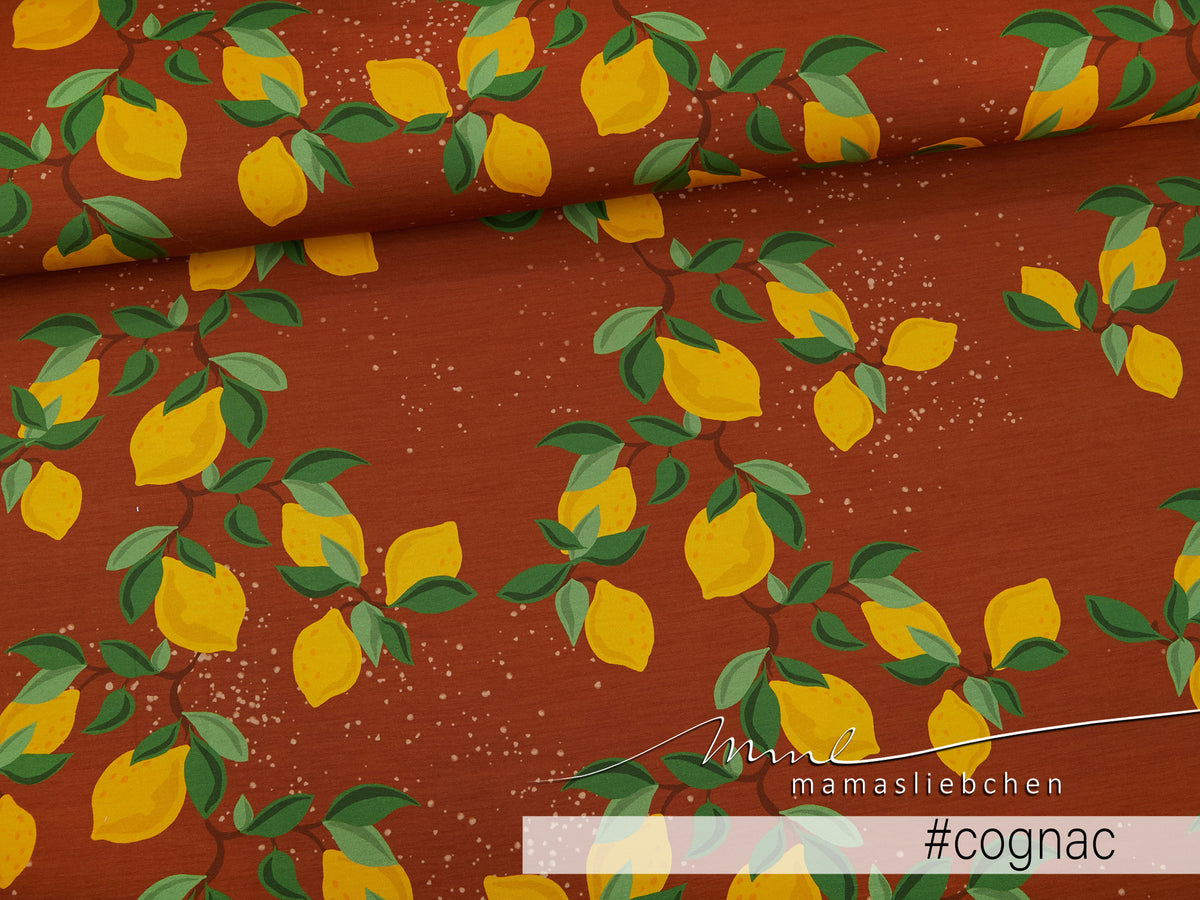 Jersey-Stoff "limonella #cognac" (0,25m)