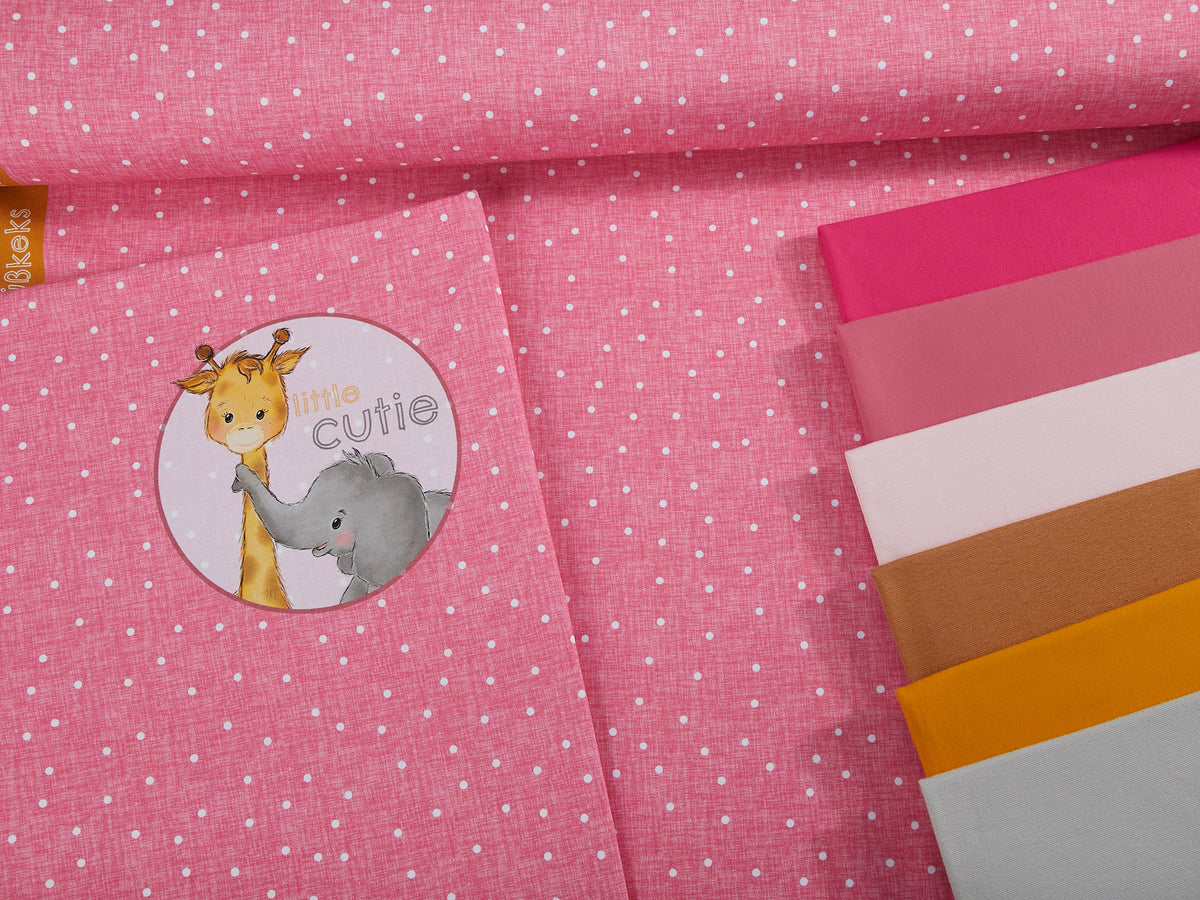 Jersey-Stoff "linen dots #pink" (0,25m)
