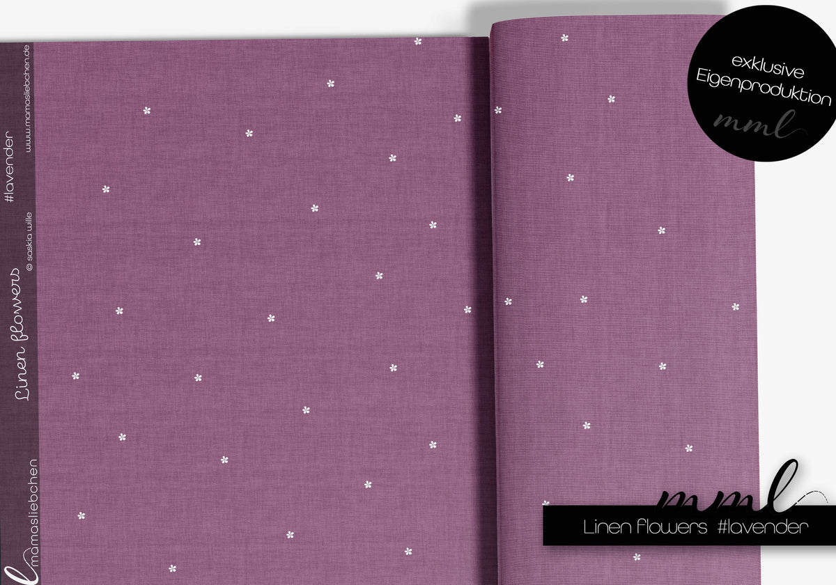 Jersey-Stoff "Linen flowers #lavender" (0,25m)