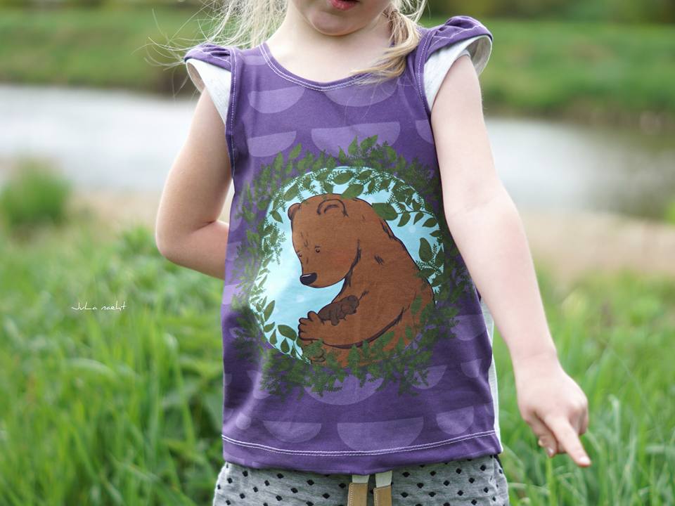 Jersey-Stoff "little bear #lavender" (1 Panel, ca. 0,6m)