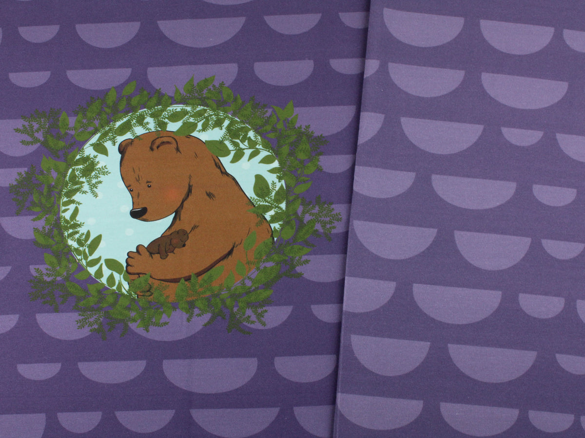 Jersey-Stoff "little bear #lavender" (1 Panel, ca. 0,6m)
