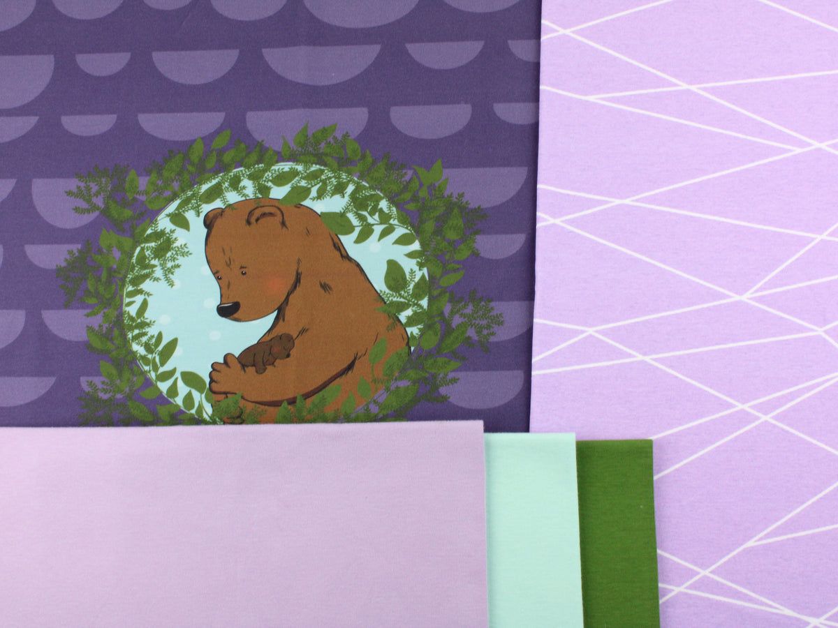 Jersey-Stoff "little bear #lavender" (1 Panel, ca. 0,6m)