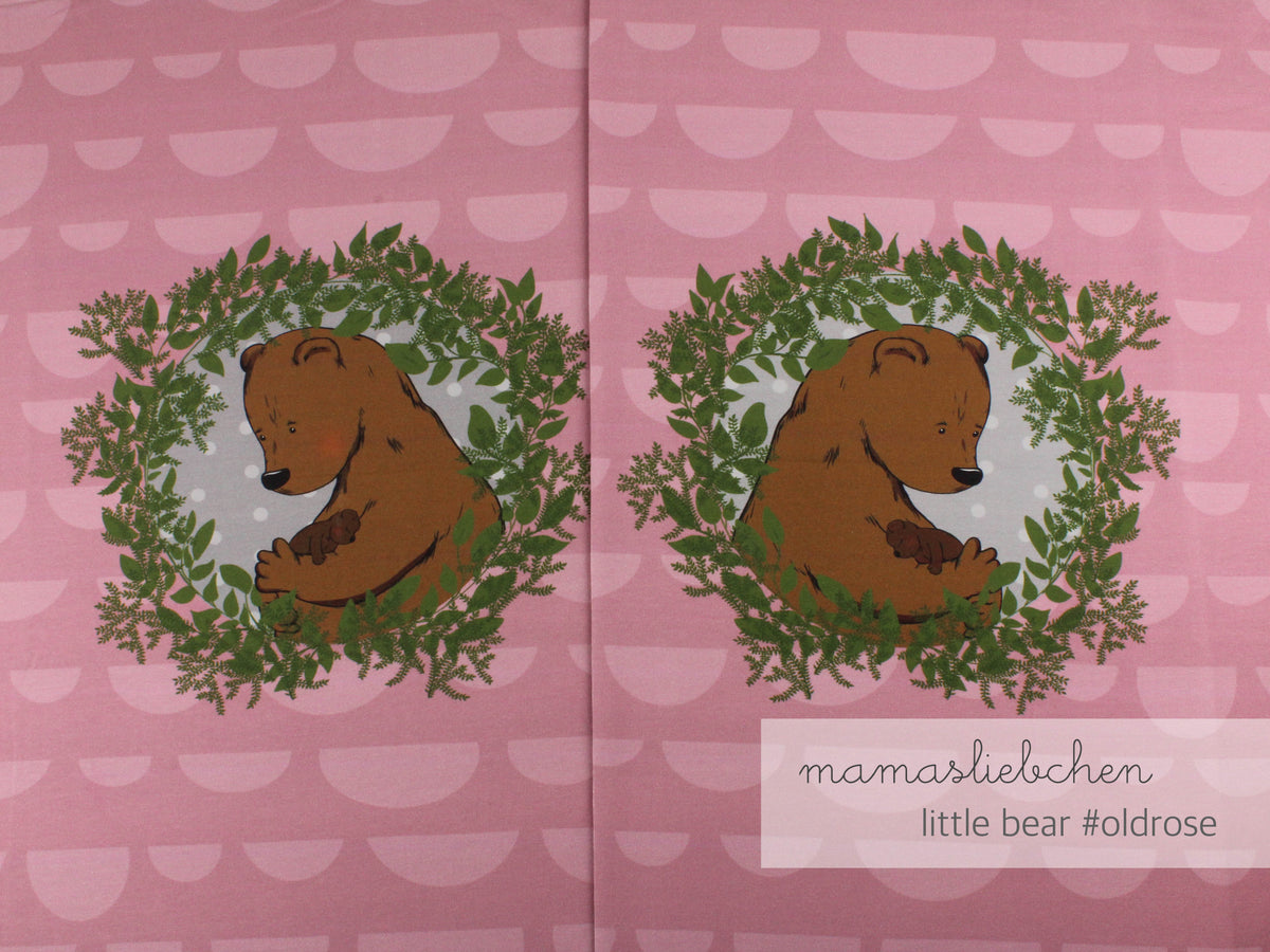 Jersey-Stoff "little bear #oldrose" (1 Panel, ca. 0,6m)