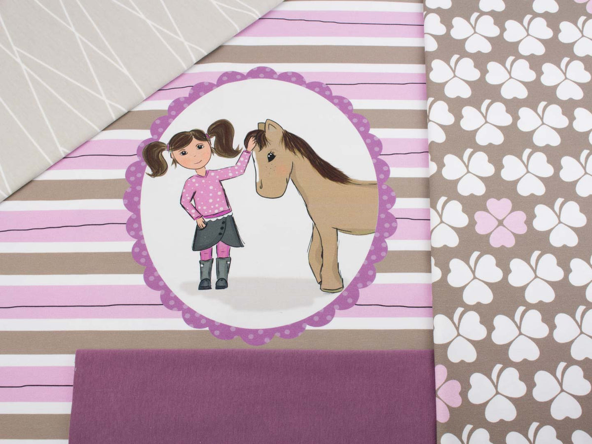 Jersey-Stoff "little lucky clover #rosemary-taupe" (0,5m)