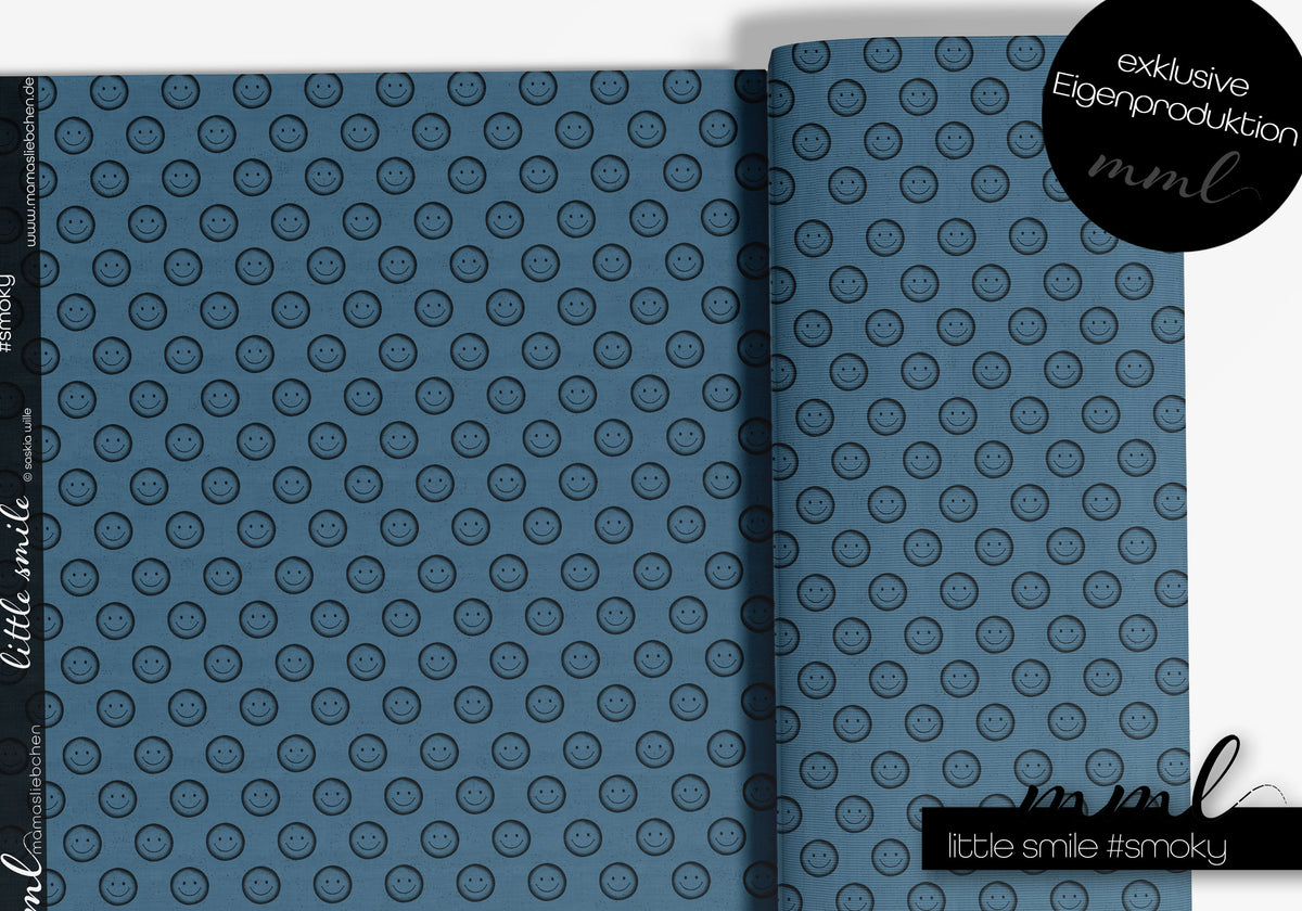 Jersey-Stoff "little smile #smoky" (0,25m)