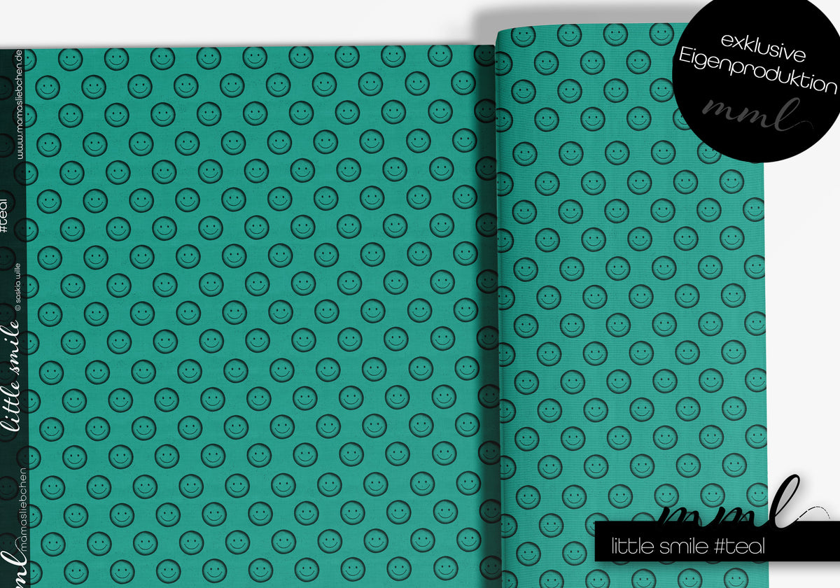 Jersey-Stoff "little smile #teal" (0,25m)