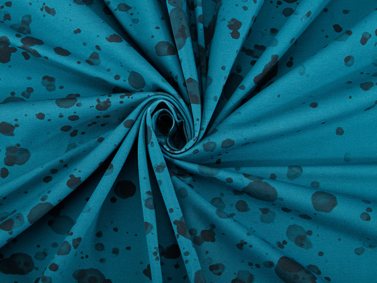 Jersey-Stoff "little spot #teal" (0,25m)