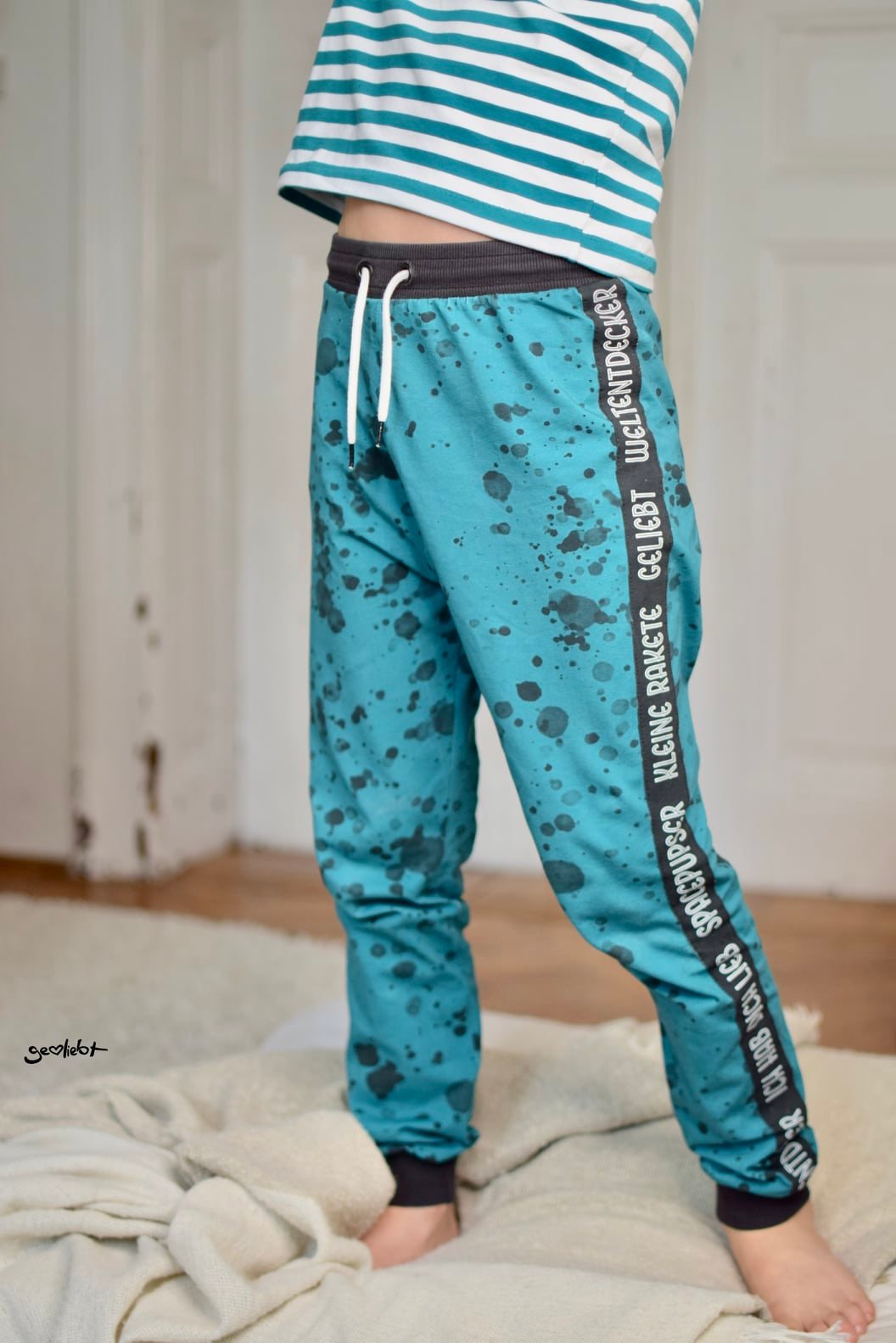 Jersey-Stoff "little spot #teal" (0,25m)