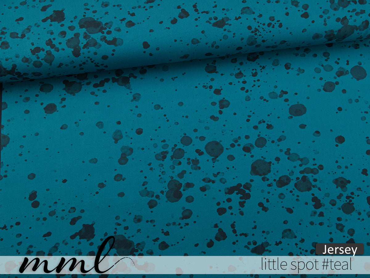 Jersey-Stoff "little spot #teal" (0,25m)