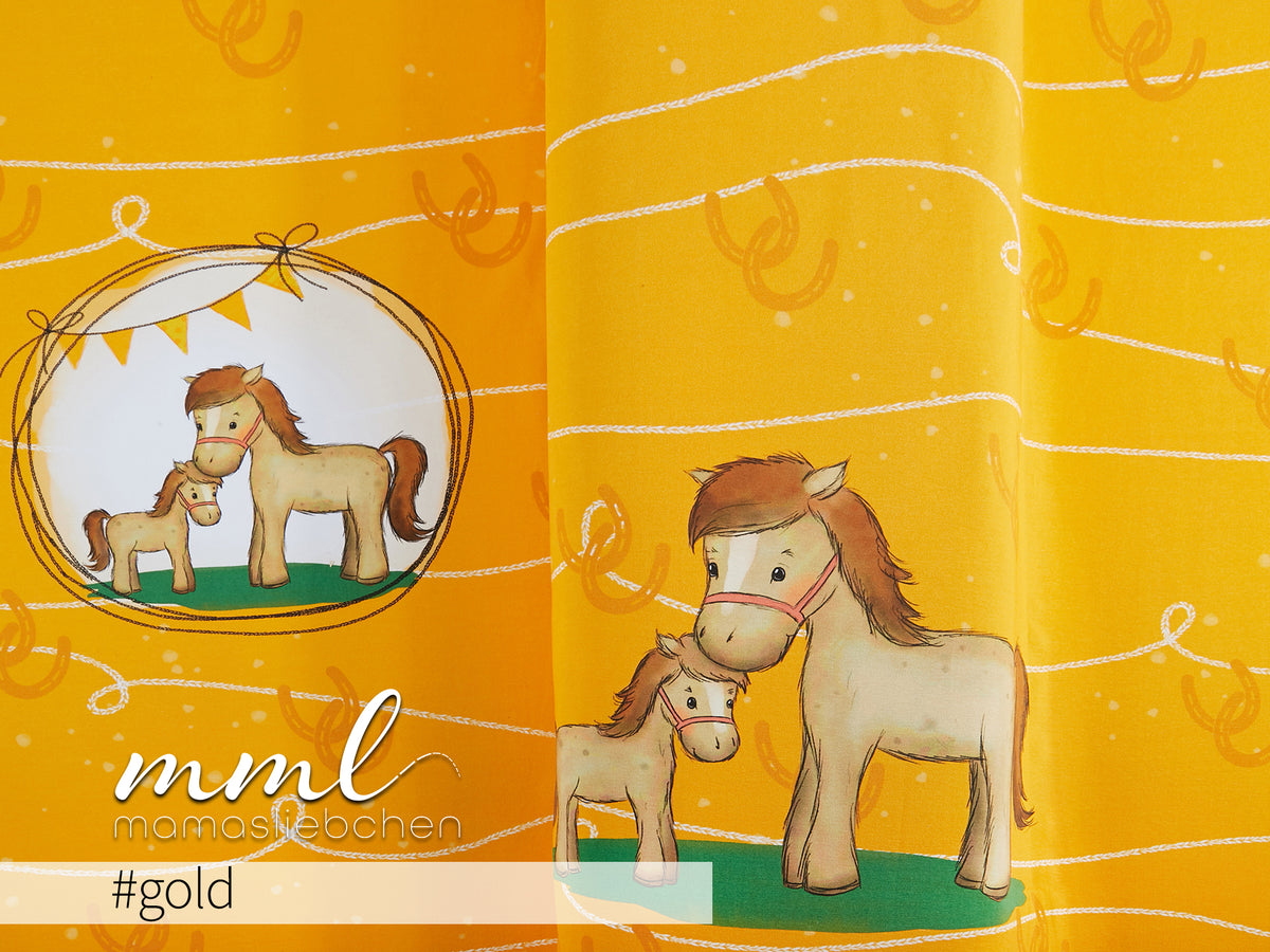 Jersey-Stoff "Lucky Ben #gold" (1Panel/ ca.0,65 m)
