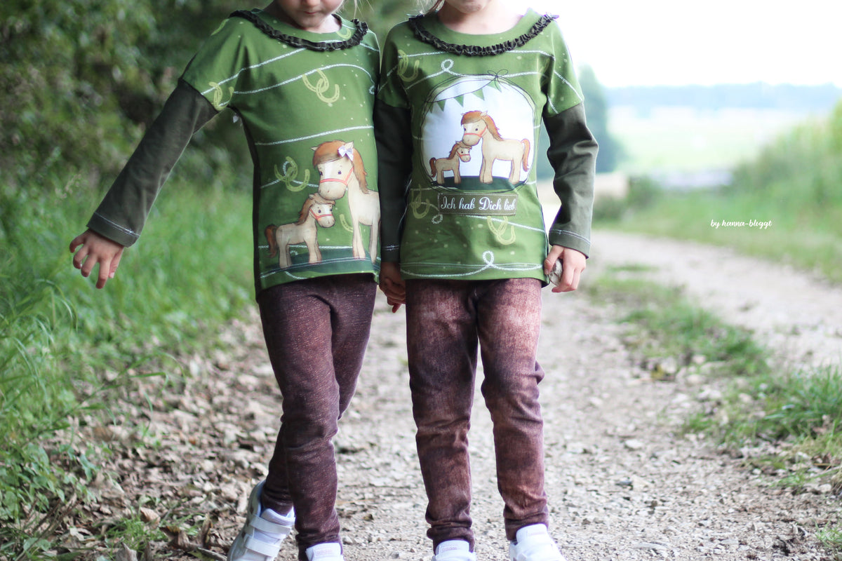 Jersey-Stoff "Lucky Ben #olive" (1Panel/ ca.0,65 m)