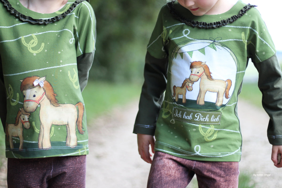 Jersey-Stoff "Lucky Ben #olive" (1Panel/ ca.0,65 m)