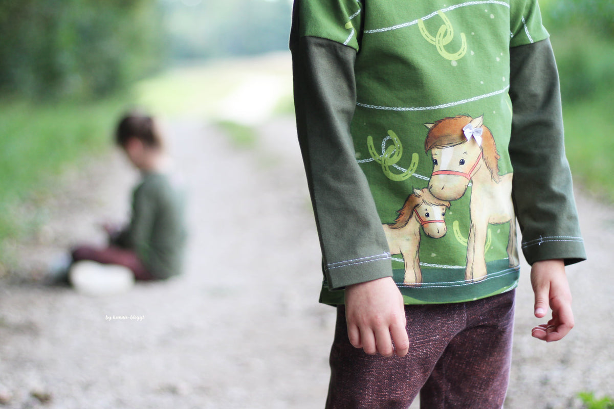 Jersey-Stoff "Lucky Ben #olive" (1Panel/ ca.0,65 m)