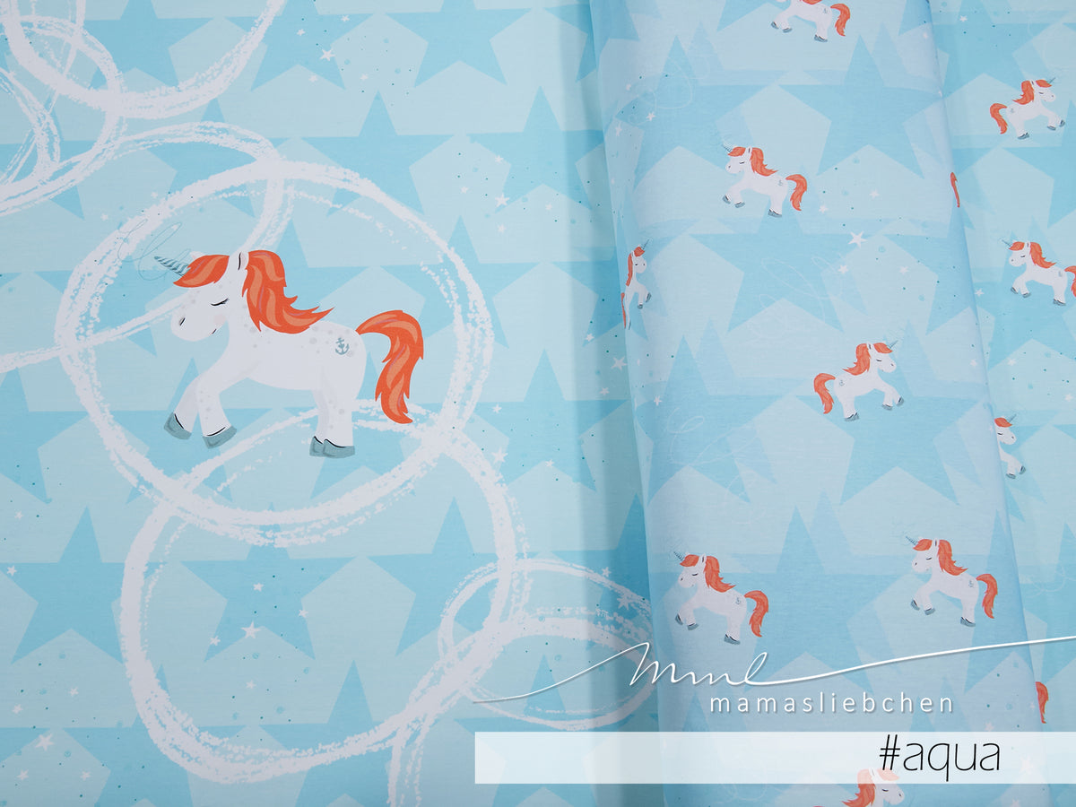 Jersey-Stoff "magic #aqua" (1Panel/ ca.0,7m)