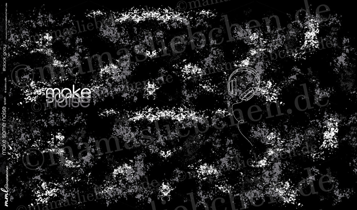 Jersey-Stoff "make some noise #black gray" (1 Panel, ca. 1,00m)