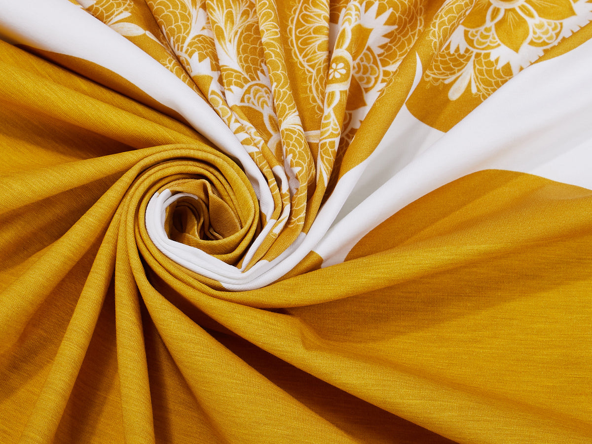 Jersey-Stoff "Mandala #honey" (1Panel/ ca.0,95m)