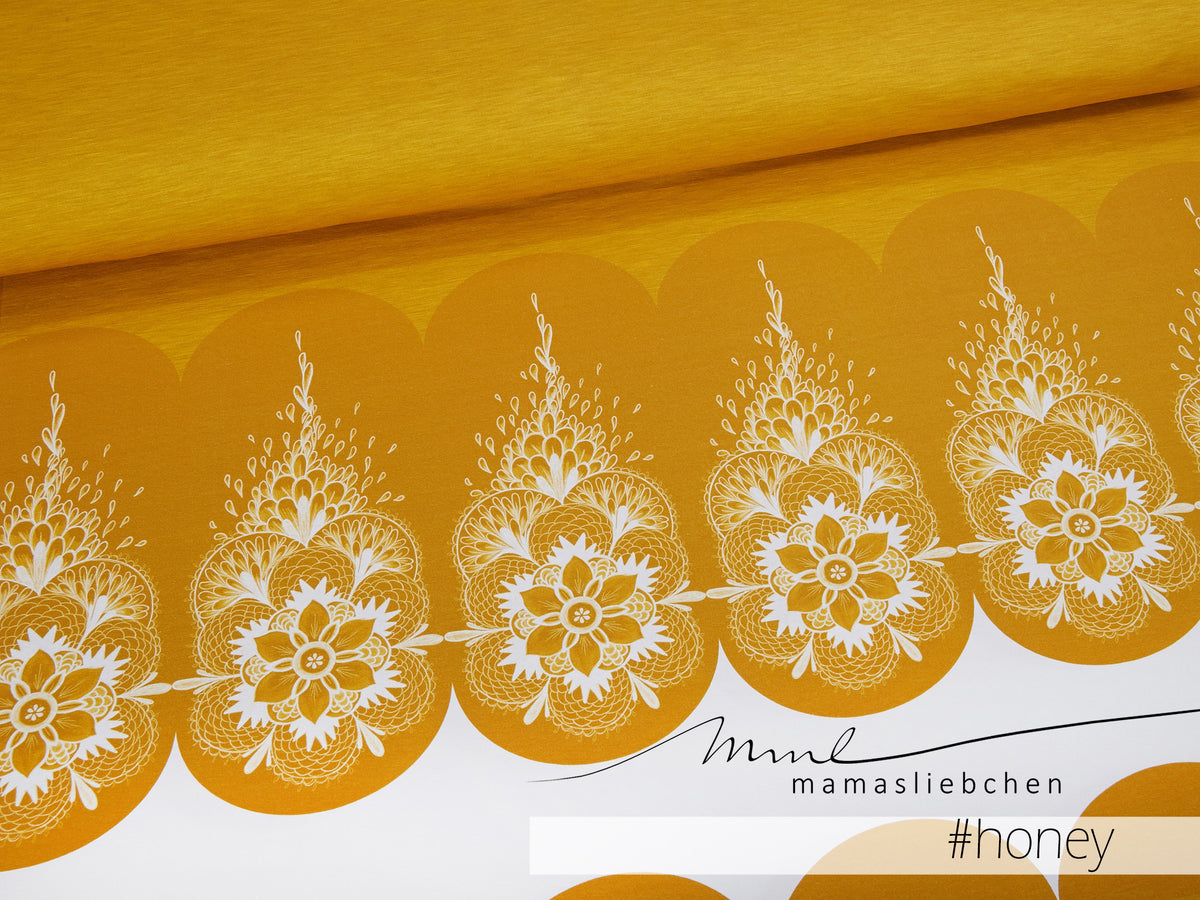 Jersey-Stoff "Mandala #honey" (1Panel/ ca.0,95m)
