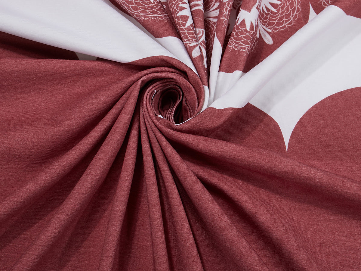 Jersey-Stoff "Mandala #oldrose" (1Panel/ ca.0,95m)