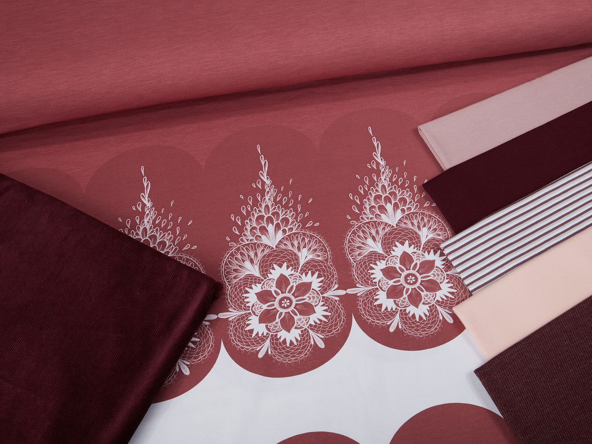 Jersey-Stoff "Mandala #oldrose" (1Panel/ ca.0,95m)