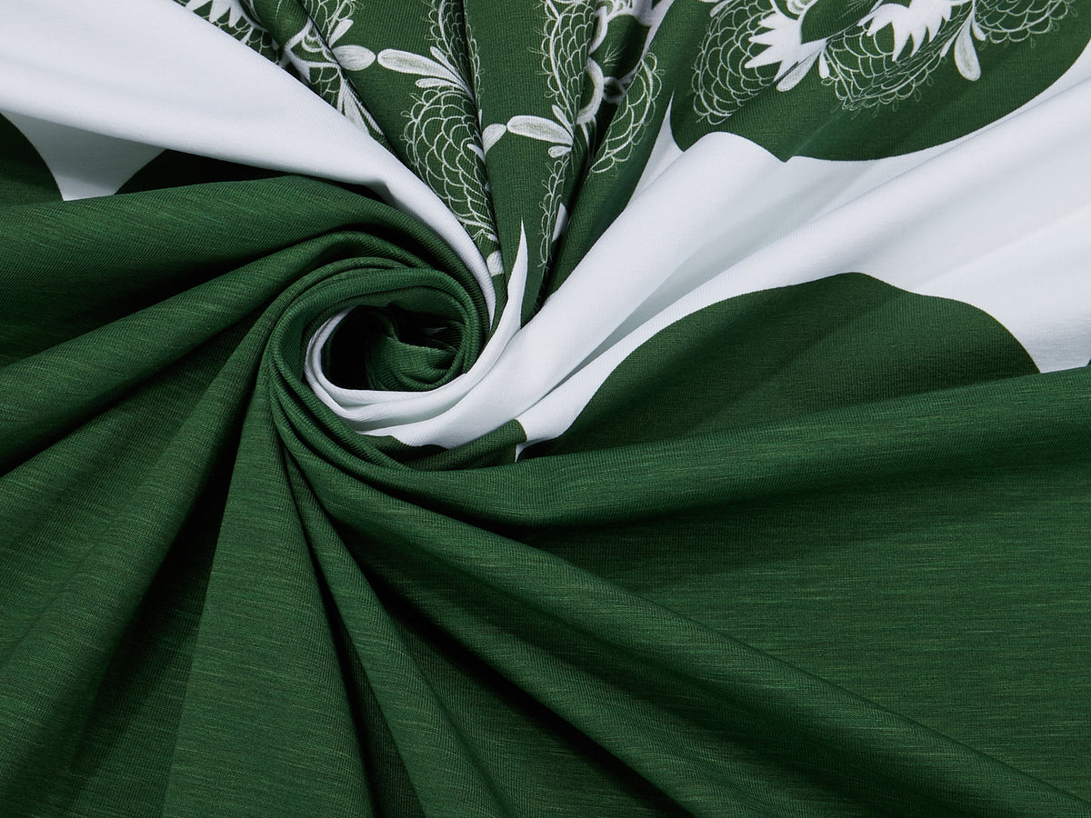 Jersey-Stoff "Mandala #olive" (1Panel/ ca.0,95m)