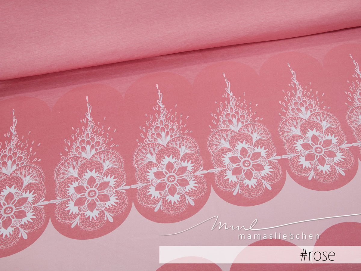 Jersey-Stoff "Mandala #rose" (1Panel/ ca.0,95m)