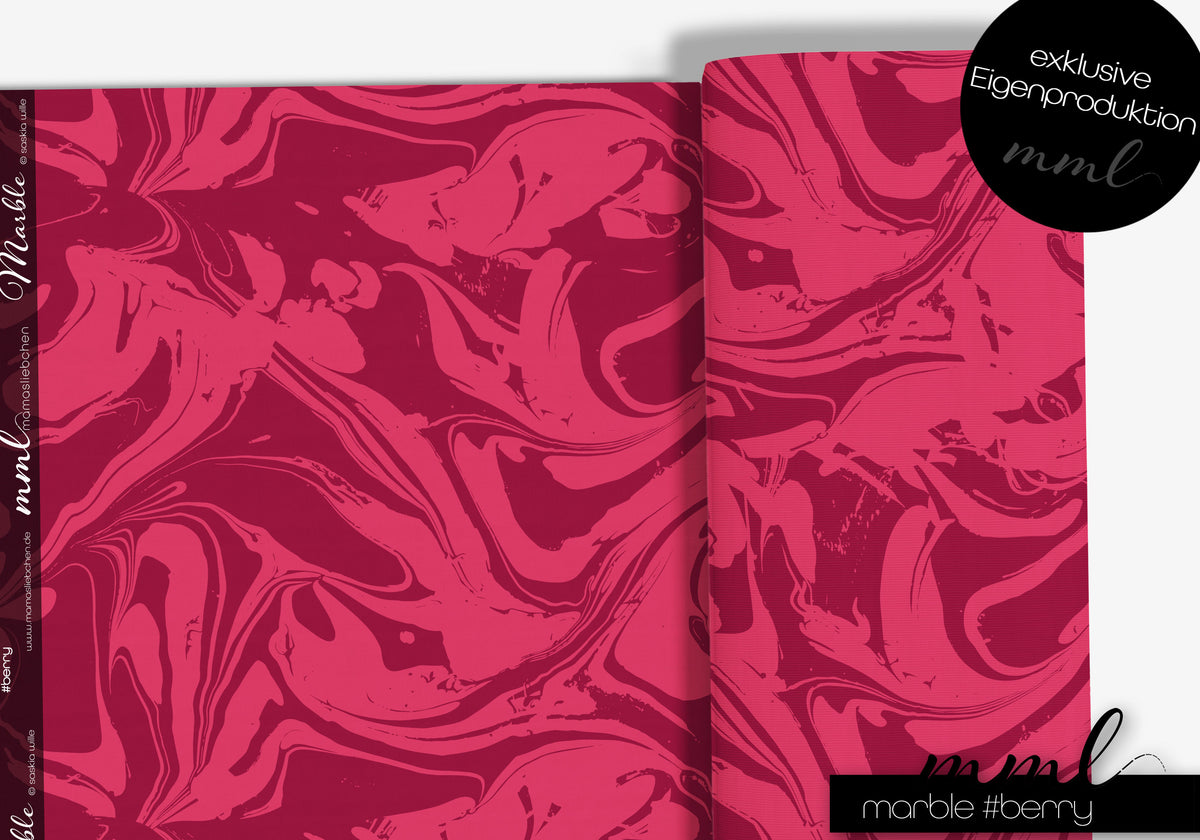 Jersey-Stoff "Marble #berry" (0,25m)
