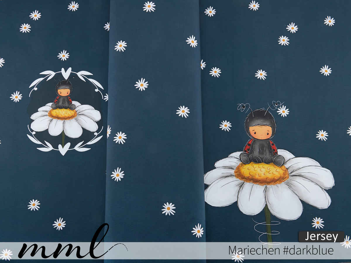 Jersey-Stoff "Mariechen #darkblue" (1Panel/ ca.0,75m)