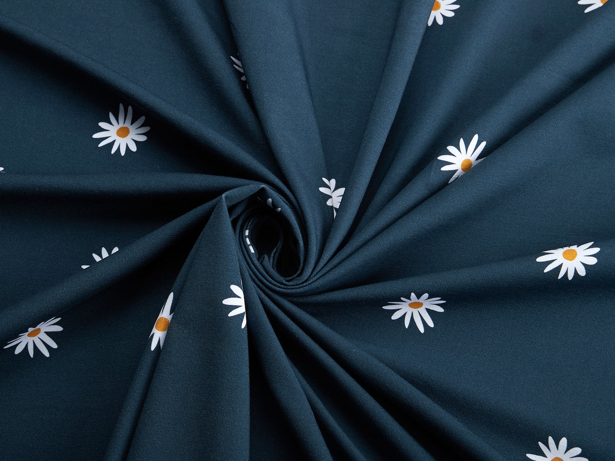 Jersey-Stoff "Mariechen flowers #darkblue" (0,25m)