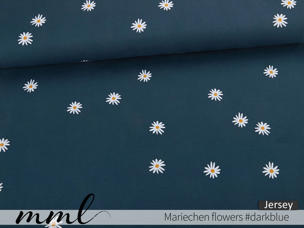 Jersey-Stoff "Mariechen flowers #darkblue" (0,25m)