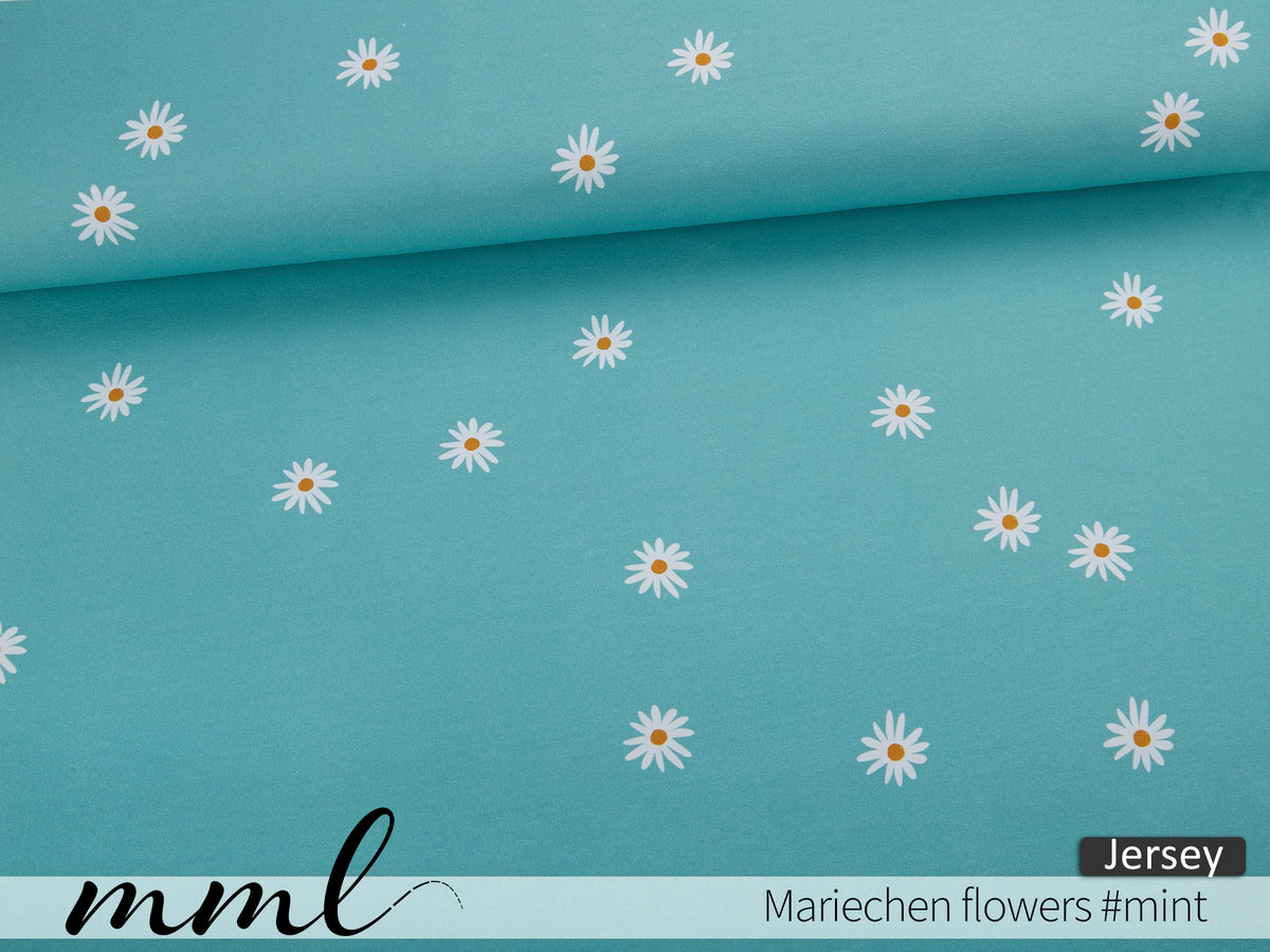 Jersey-Stoff "Mariechen flowers #mint" (0,25m)