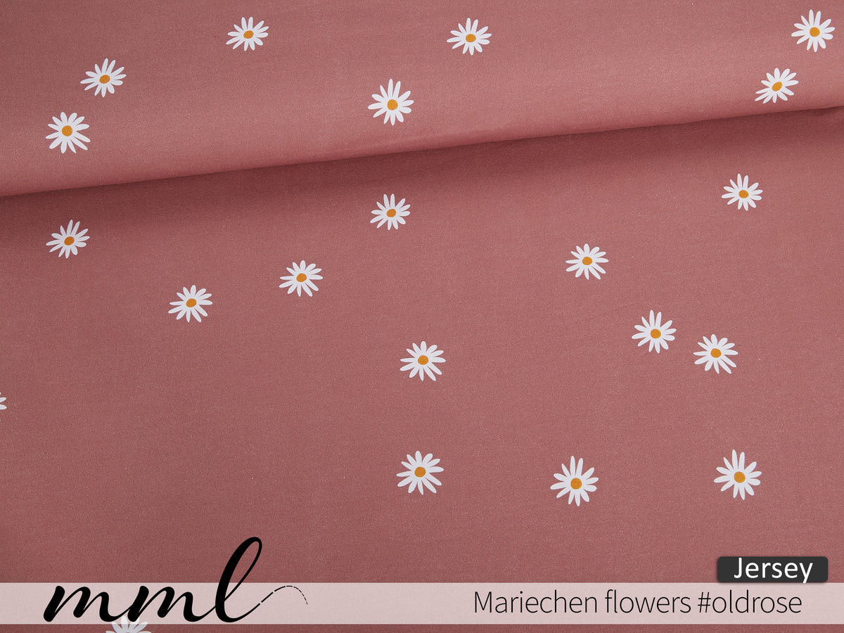 Jersey-Stoff "Mariechen flowers #oldrose" (0,25m)