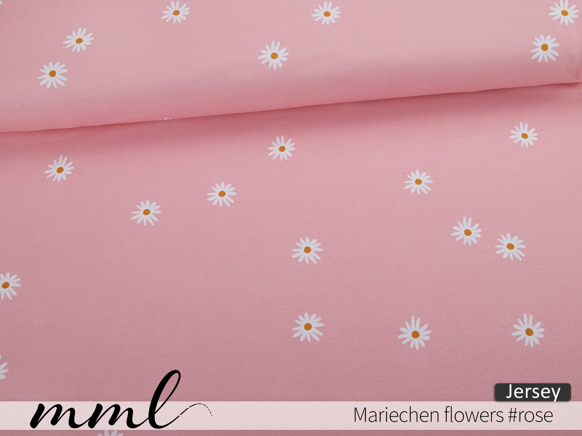 Jersey-Stoff "Mariechen flowers #rose" (0,25m)