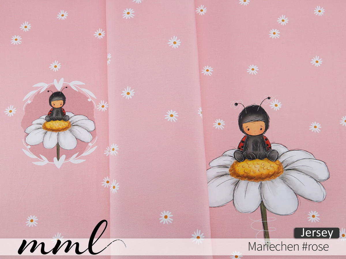 VORBESTELLUNG!!! Jersey-Stoff "Mariechen #rose" (1Panel/ ca.0,75m)