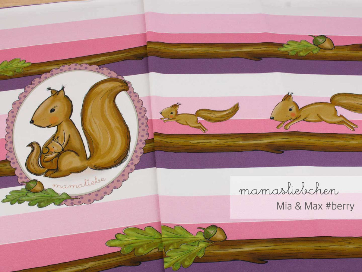 Jersey-Stoff "mia&max #berry" (ca. 0,45m / 1 Panel)