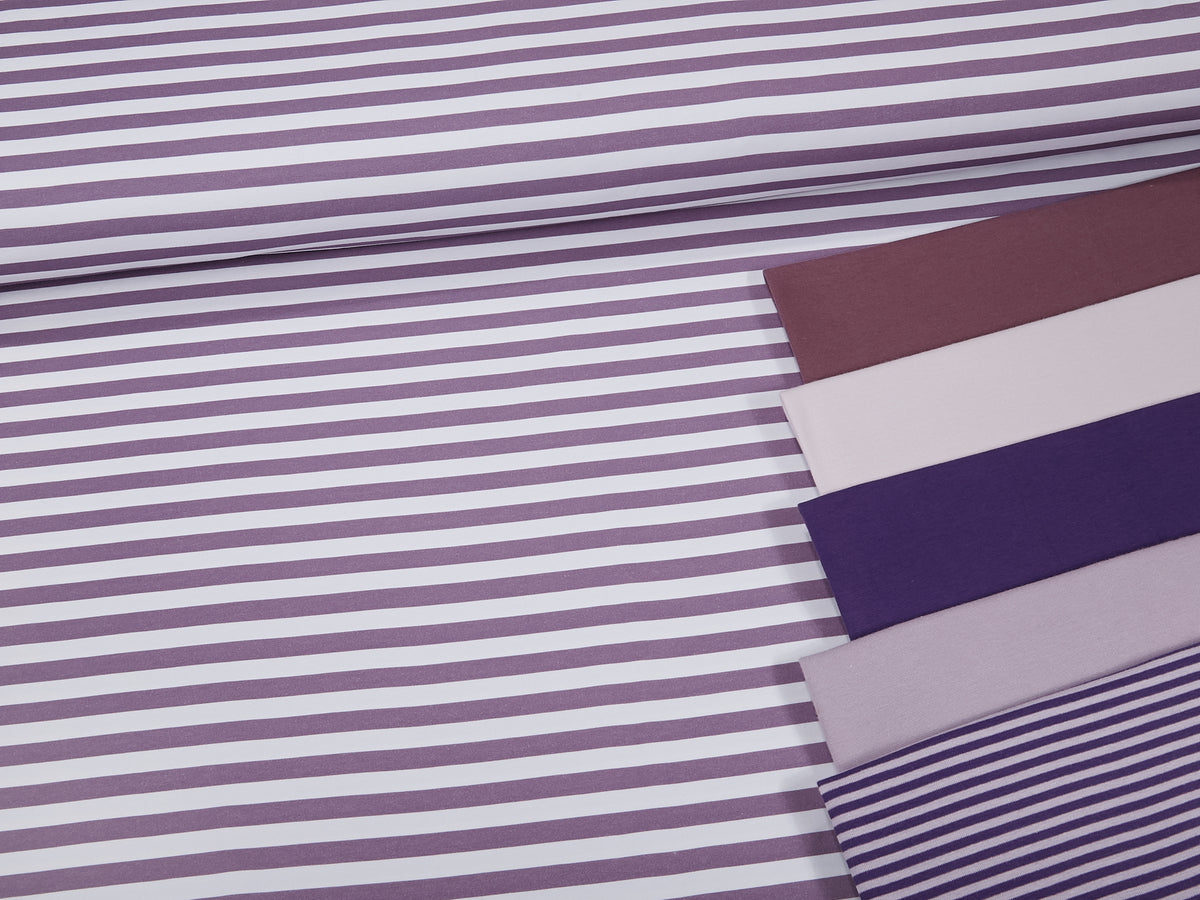 Jersey-Stoff "mini stripes #lavender" (0,25m)