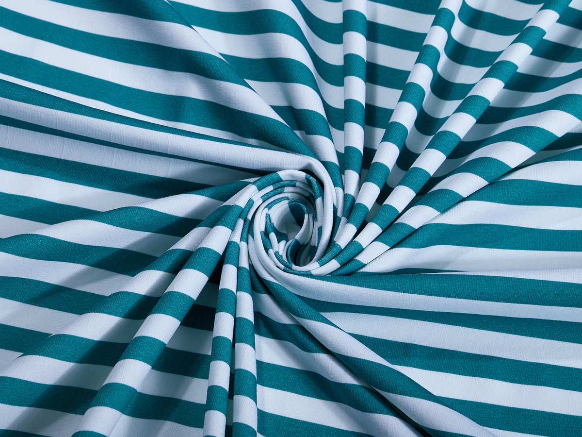 Jersey-Stoff "mini stripes #teal" (0,25m)