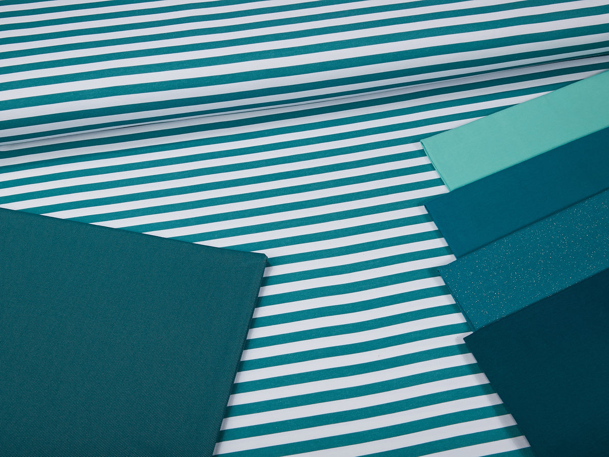 Jersey-Stoff "mini stripes #teal" (0,25m)