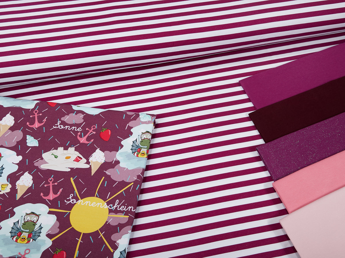 Jersey-Stoff "mini stripes #violet" (0,25m)