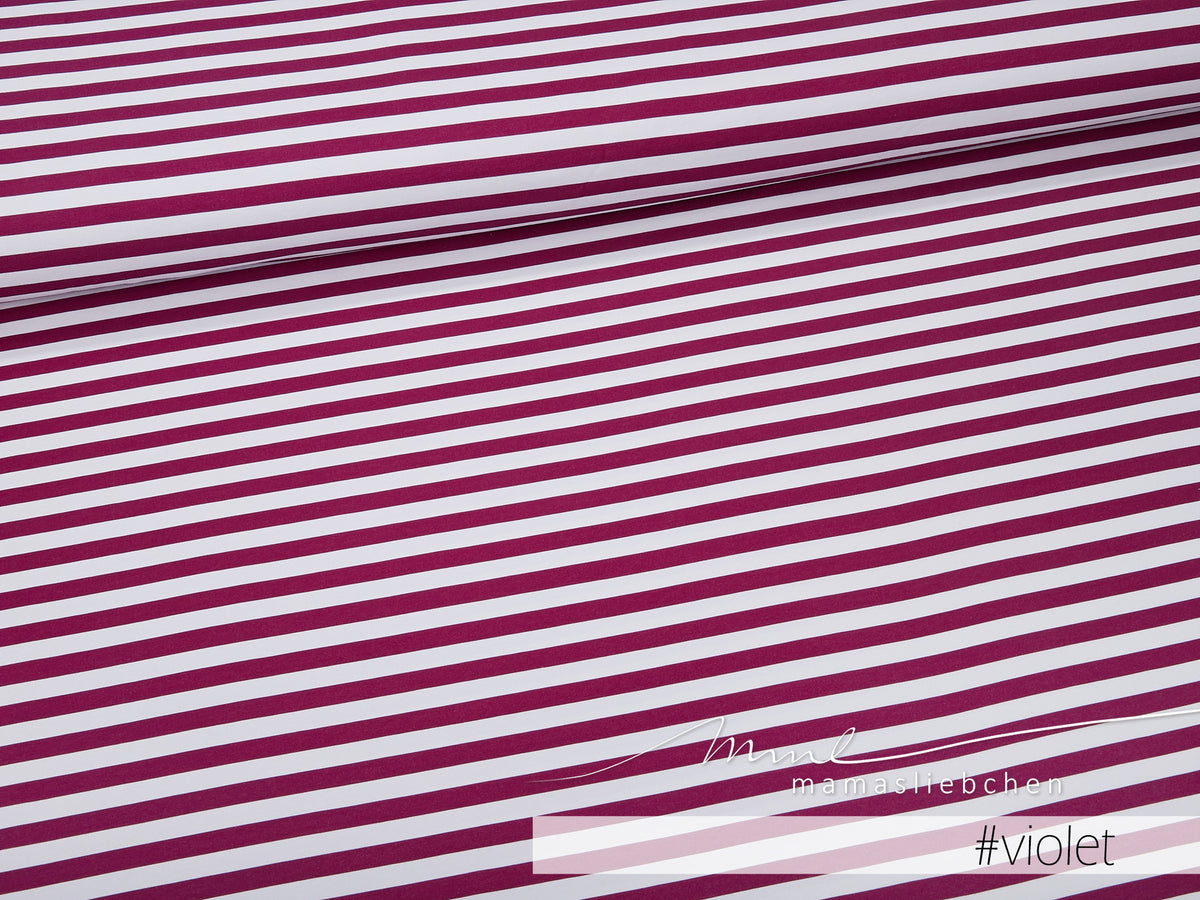Jersey-Stoff "mini stripes #violet" (0,25m)