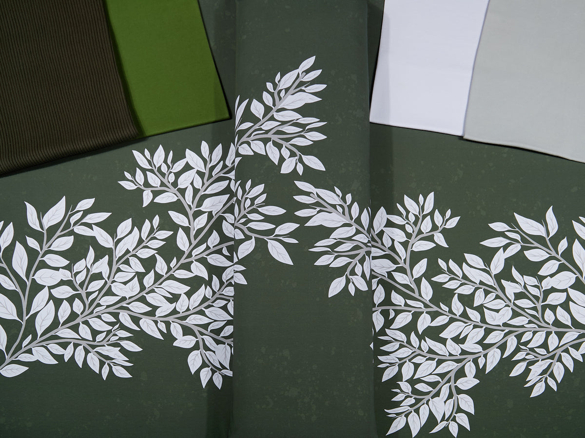 Jersey-Stoff "My Garden #green love" (1Panel/ ca.1,50m)