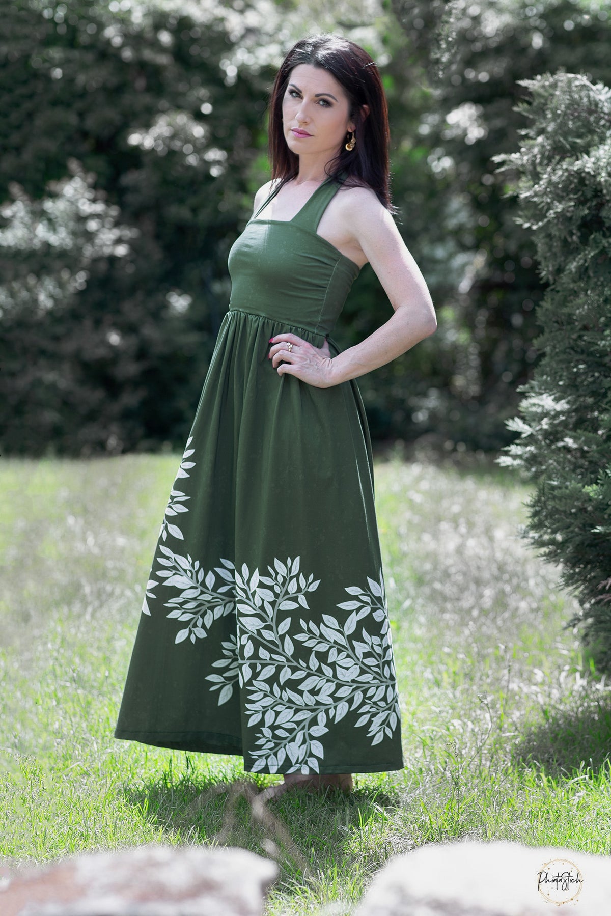 Jersey-Stoff "My Garden #green love" (1Panel/ ca.1,50m)
