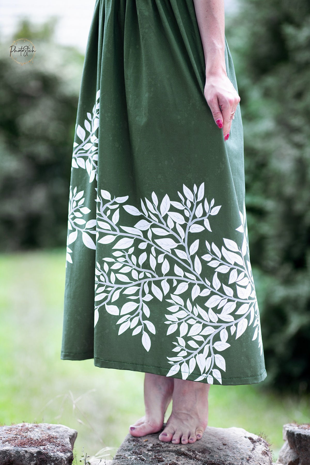 Jersey-Stoff "My Garden #green love" (1Panel/ ca.1,50m)