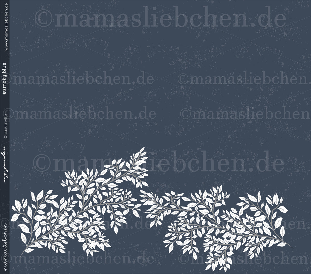 Jersey-Stoff "My Garden #smoky blue" (1Panel/ ca.1,50m)
