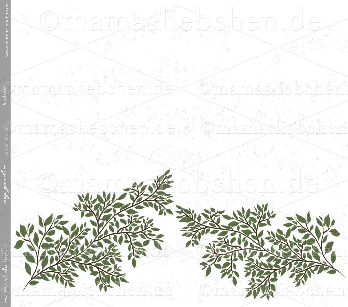 Jersey-Stoff "My Garden #white" (1Panel/ ca.1,50m)