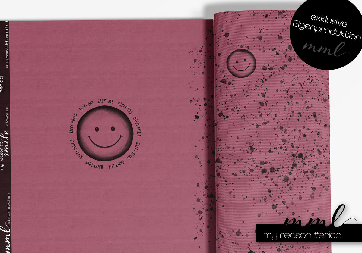 Jersey-Stoff "my reason to smile #erica" (1 Panel, ca. 0,65m)